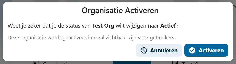 Organisatie activeren