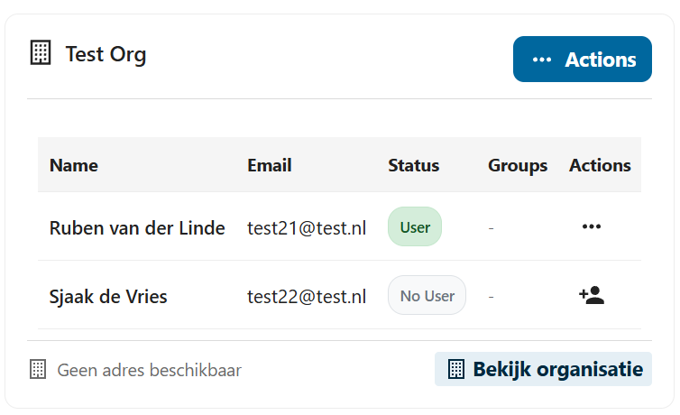 Organisatie contactpersonen