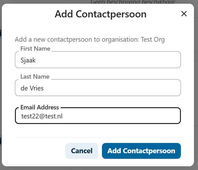 Contactpersoon toevoegen