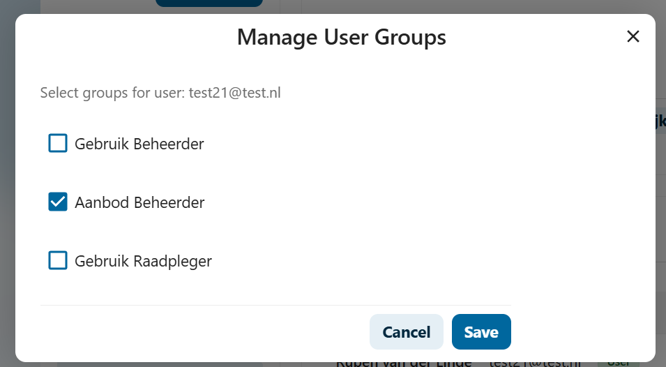 Gebruikersgroepen beheren