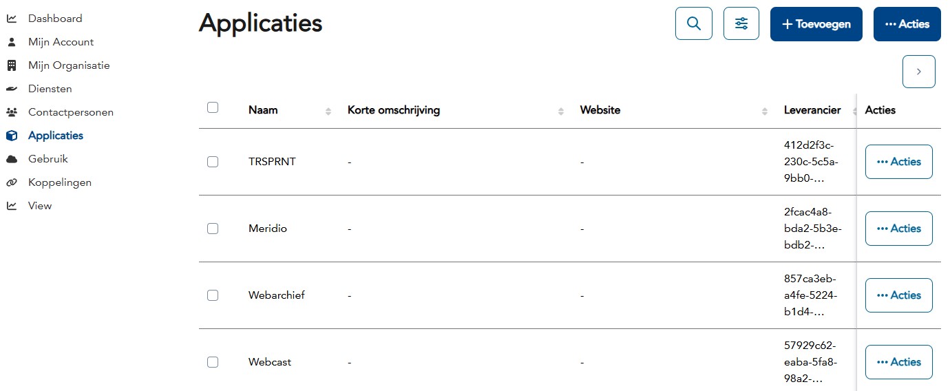 Aan- en uitzetten van weergave van kolommen in frontend