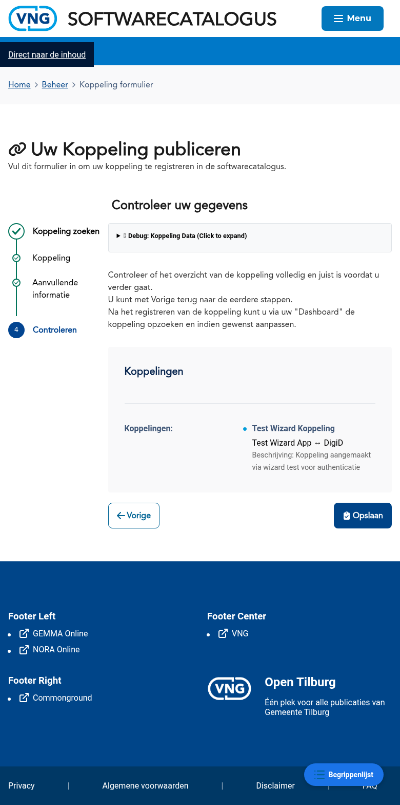 Stap 4 van de koppeling-wizard: gegevens controleren