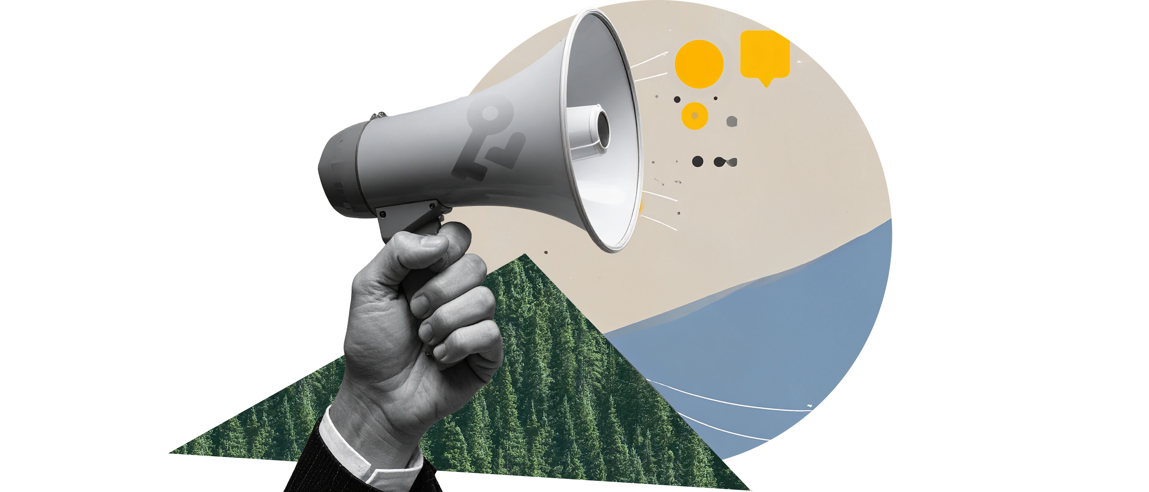 een afbeelding van een megafoon in een hand